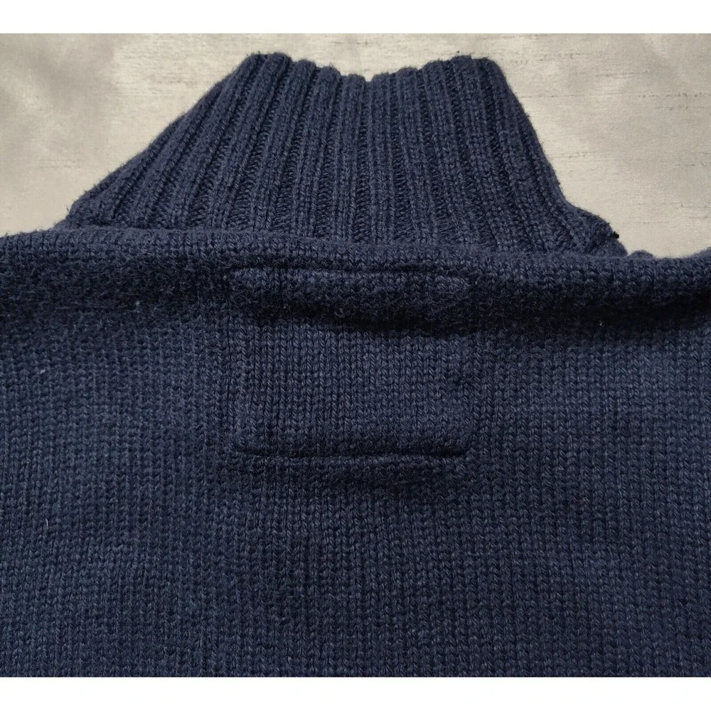AEROPOSTALE Men Medium Blue Henley Mock Neck Cotton Acrylic Blend Sweater‎
